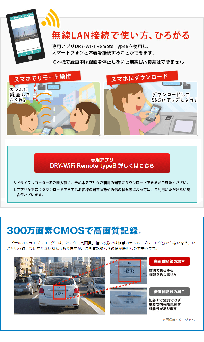 Full HD ドライブレコーダー dry-wifiv3c