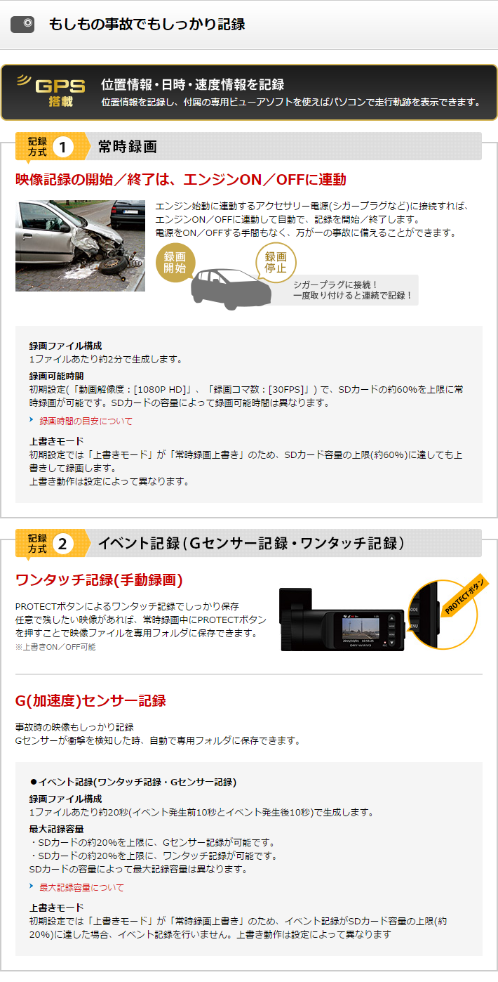 Full HD ドライブレコーダー dry-wifiv3c