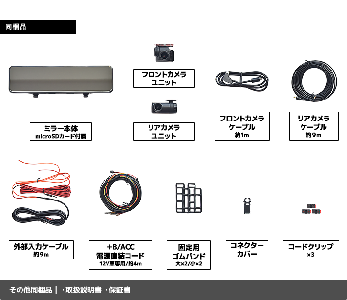 デジタルインナーミラー+前後2カメラドライブレコーダー NV-8000M