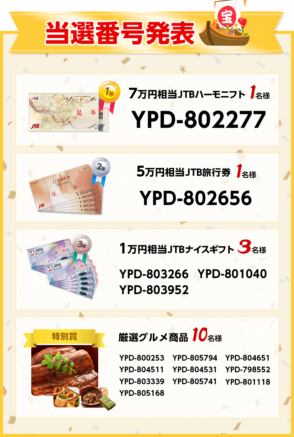 令和改元記念!宝くじキャンペーン プレゼント内容